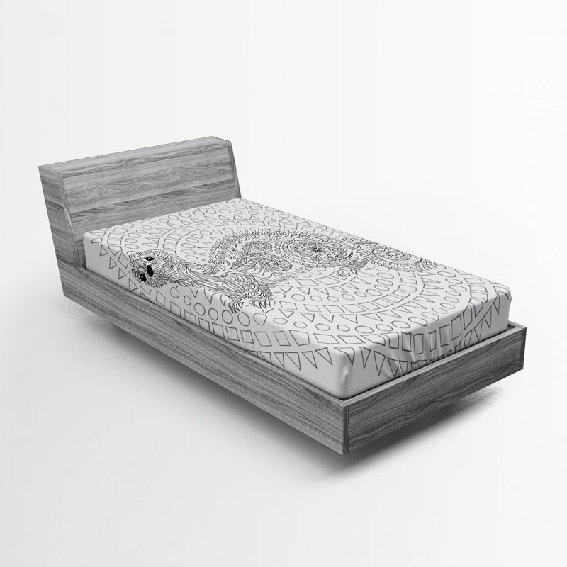 Squirrel Microfiber Geometric Fitted Sheet, Twin Fitted Sheet