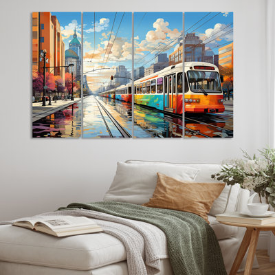 City Philadelphia Popart I - impression sur toile tendue 4 pièces