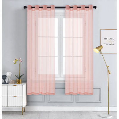 Goble Semi Sheer Curtains / Drapes Pair