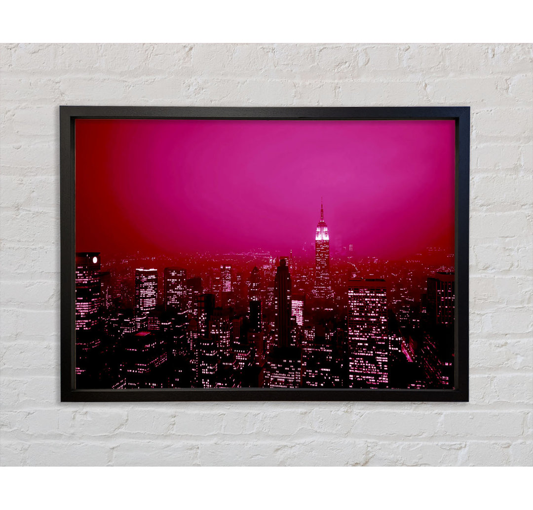 New York City Pink Skies - Einzelner Bilderrahmen Kunstdrucke auf Leinwand