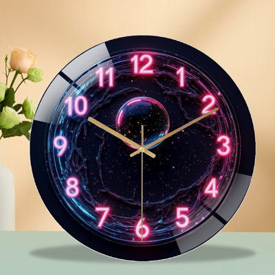 Horloge murale DEL néon
