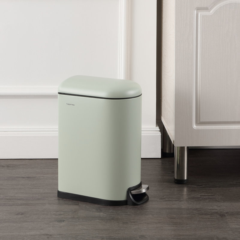 Roland Steel Step On Trash Can, Pistachio Gelato, 2.64 gal.