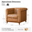 Fauteuil demi-tonneau carré en cuir véritable transitionnel 35,25 po Alisier-110361324