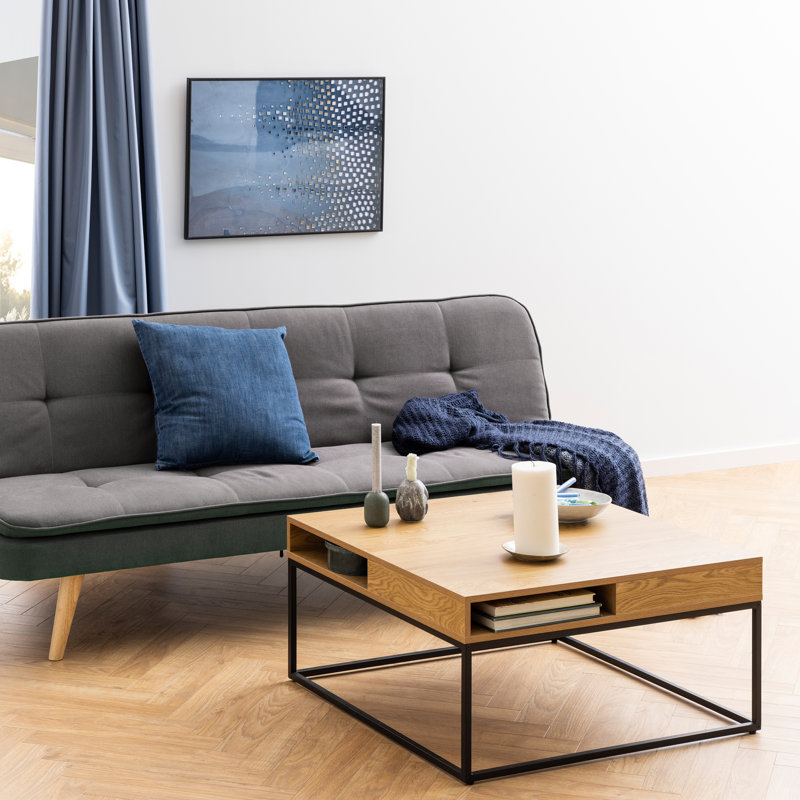 Hesiodos Frame Coffee Table with Storage, Oak