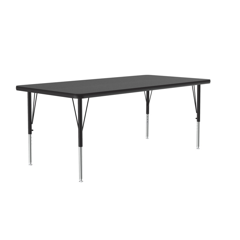Table d'activité rectangulaire à hauteur ajustable, H 29 po x L 72 po x l 30 po, Granite noir