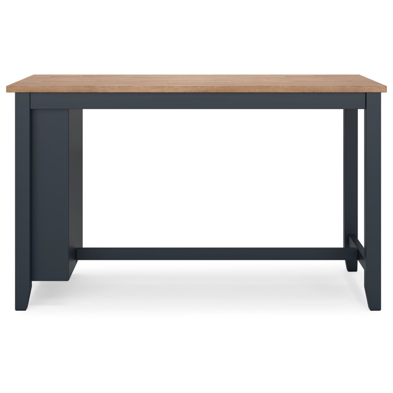 Beige and Blue Extendable Mango Wood Counter Height Dining Table