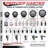 Rubber Wheel Swivel 5/8 Inch Threaded Stem Caster Set 2 Brakes