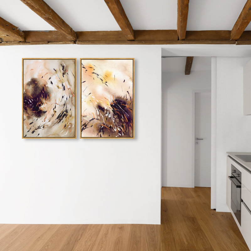 Floating Autumn Set Set by Oliver Gal, 32"H x 22"W, Gold Floater Frame