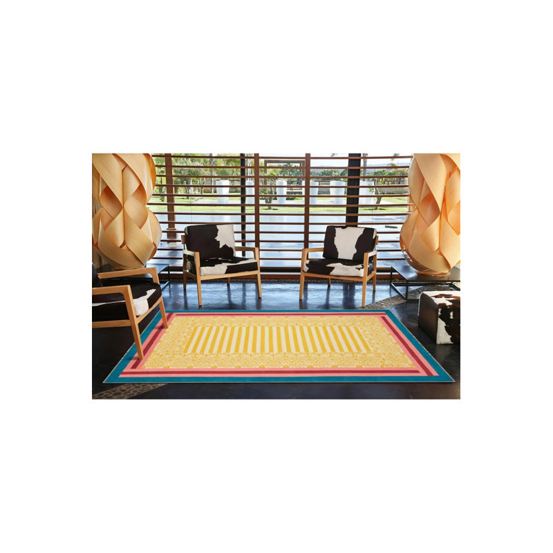 Tapis tissé à motif moderne, Rectangle 3 pi 4 po x 5 pi