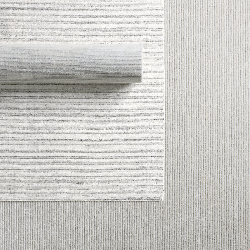 Striped Area Rug in Ivory, Rectangle 8' x 10'