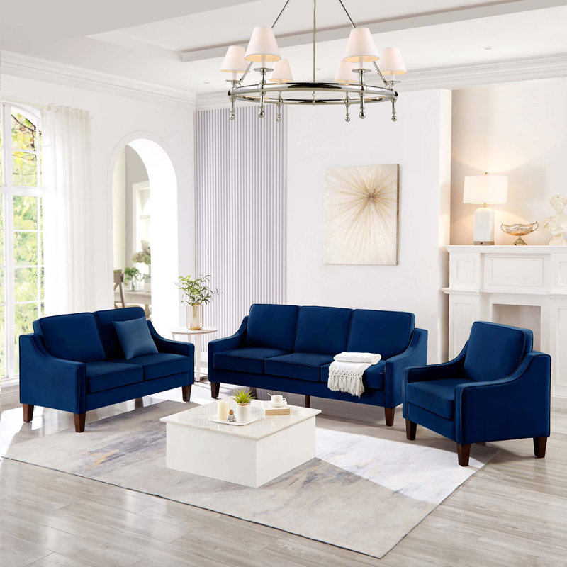 Zan Velvet Armchair, Navy Blue Velvet