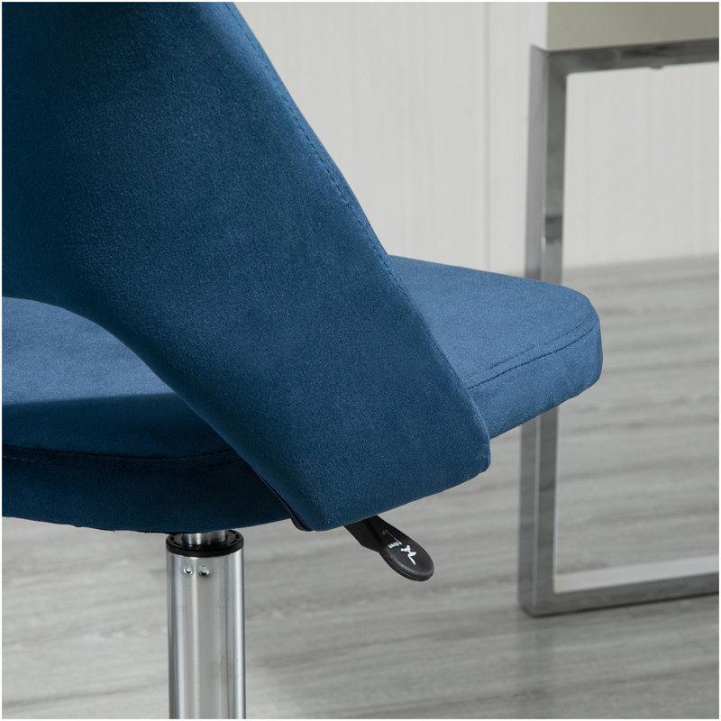 Chaise de bureau moderne à dossier moyen en tissu de velours