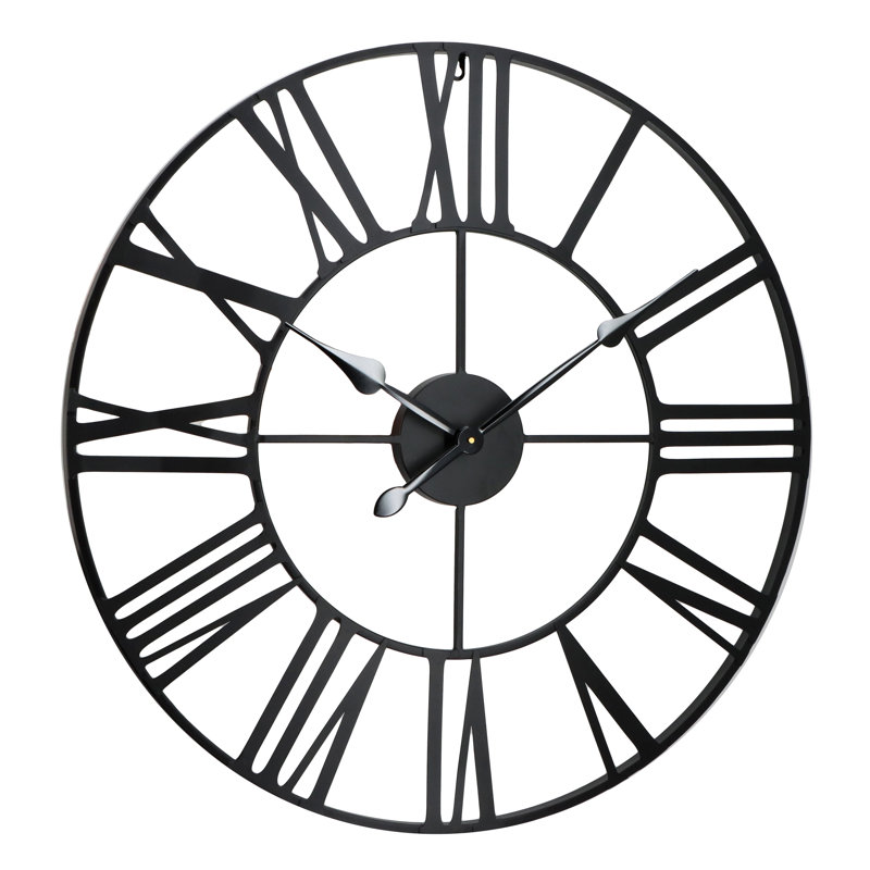 Baskin Metal Wall Clock, Black, 80cm H x 80cm W