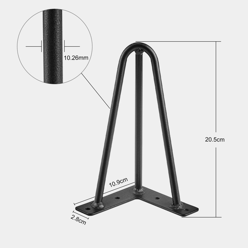 Table Leg, 20.5cm H x 10.9cm W x 2.8cm D