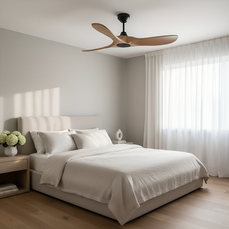 Visual Comfort Fan Maverick Smart 44 Indoor Ceiling Fan with Threaded Downrod, Dark Walnut blades and Handheld Remote