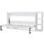 Lit simple blanc avec armoire à étagères avec bibliothèque - option de rangement stable et stable-295652960