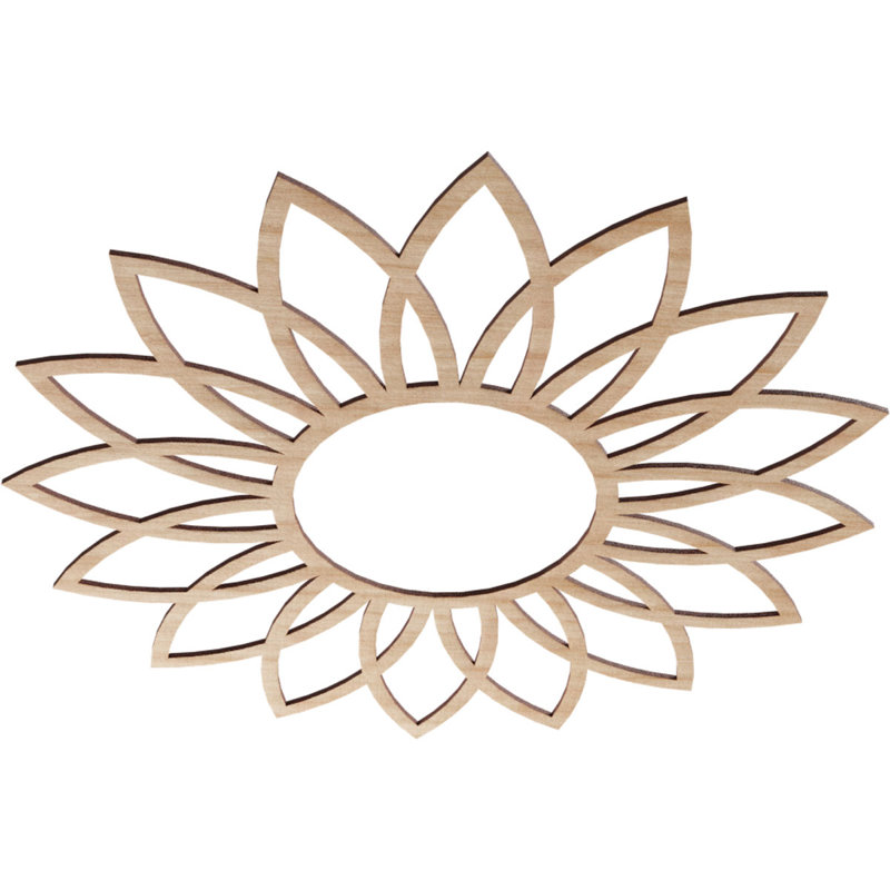 Médaillon de plafond ajouré en bois de marguerite 32 po x P 11 1/8 po x T 1/4 po, H 30 po x l 30 po x P 0,38 po, Aulne