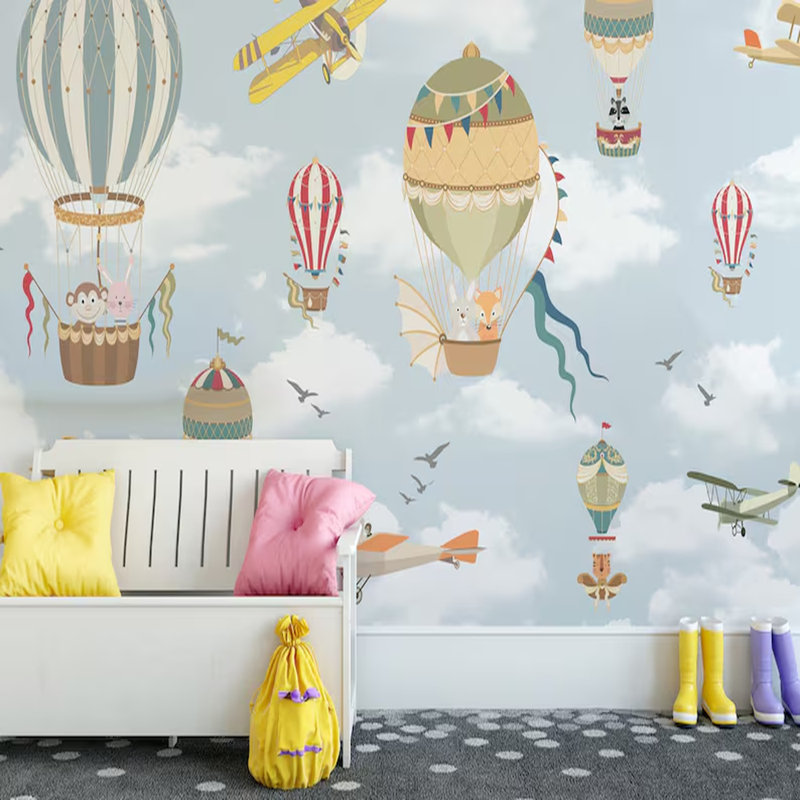 Safari en montgolfière fantaisiste, L 105,96 po x l 138 po