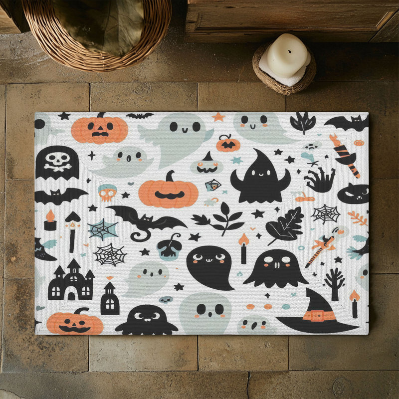 Bone-Chilling Halloween Braided Rug, Rectangle 3' x 5'