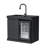 SERA Black Stainless Steel Outdoor Refrigerator Combination Cabinet with Black Granite Countertop, Sink, Wheels, 2.4 Cu. Ft. Capacity-125340086