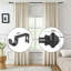 Ensemble de 2 tringles à rideaux pour fenêtres 36-78 pouces 5/8 pouces noir mat avec supports réglables par épissage pour chambre à coucher