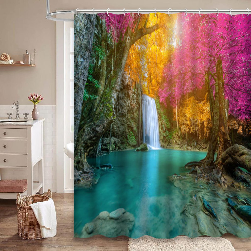 Magnifique rideau de douche avec 12 crochets, L 72 po x l 84 po