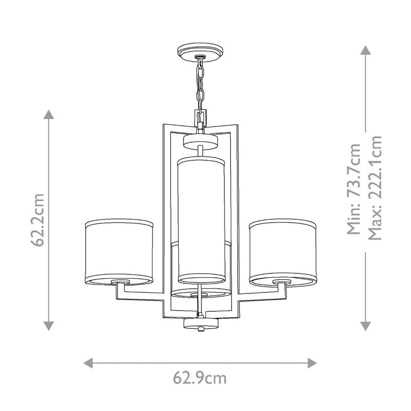 West 4 - Light Shaded Chandelier
