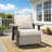 Polyethylene (PE) Wicker Wicker Outdoor Swivel Chairs Set with Beige Cushion-1591116907-1591116912