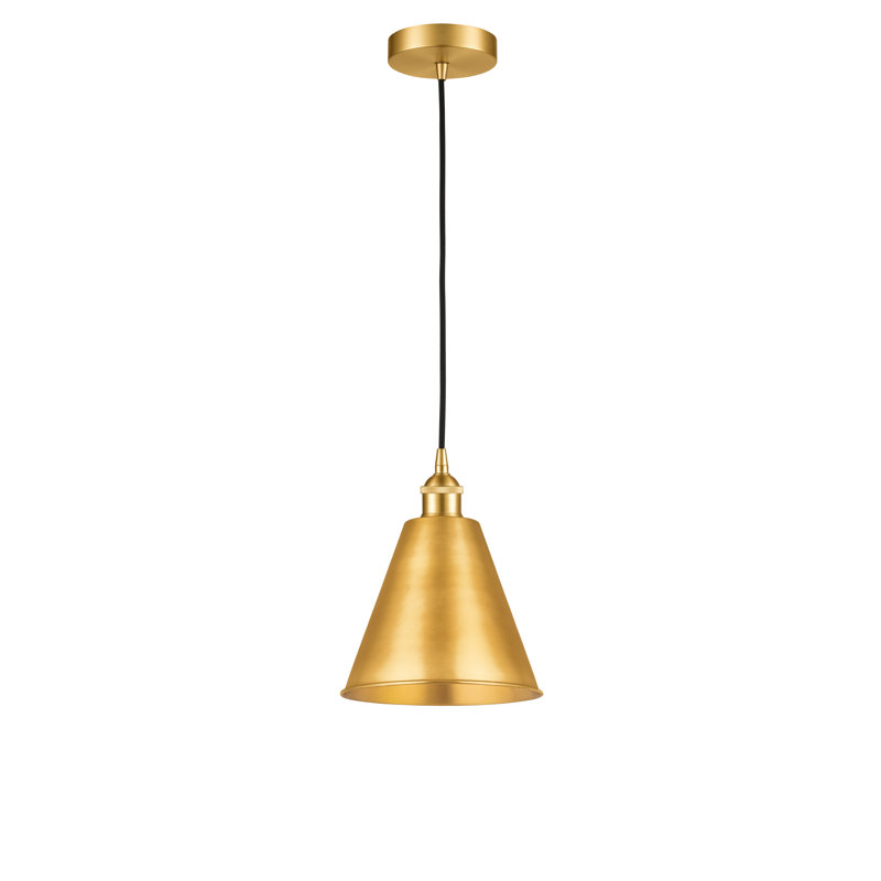 Luminaire suspendu conique 1 lumière, Cuivre antique, Noir mat, H 11,75 po x l 8 po x P 8 po