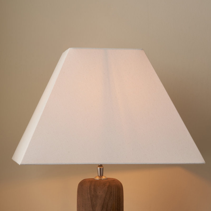 Lorentzen Cotton Tapered Square Lamp Shade, 24cm H x 35cm W x 35cm D, Cream Calico