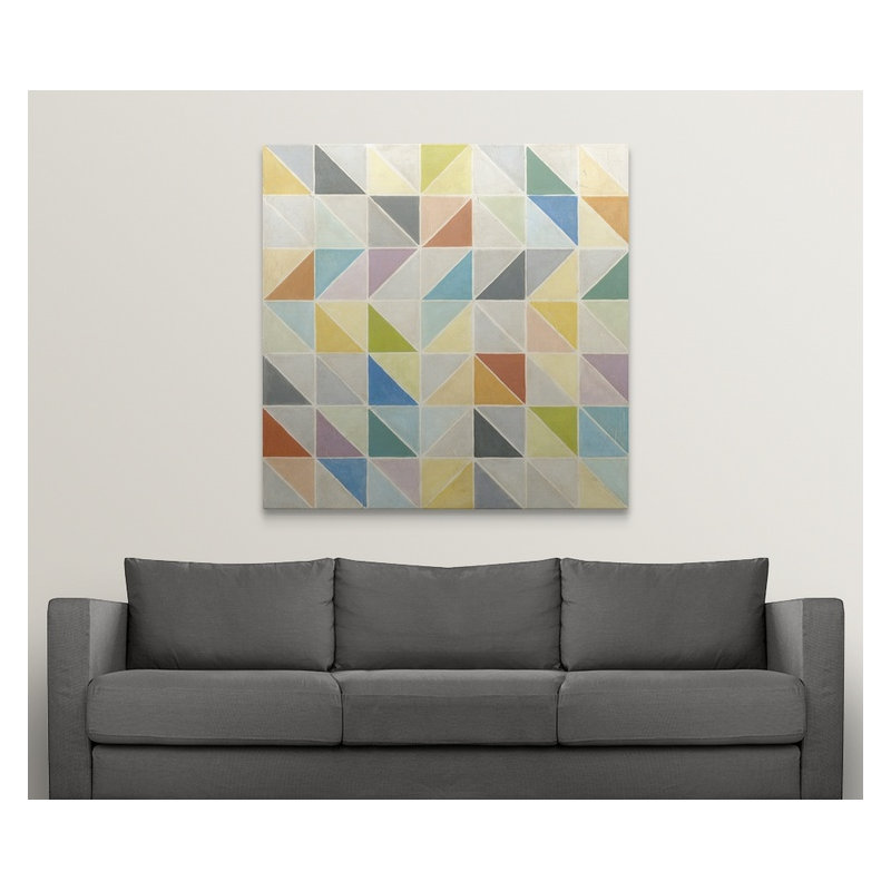 « ii » megan meagher, art textuel Multifaceted, H 35 po x l 35 po x P 1,5 po, Toile