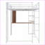 Lit mezzanine double en métal avec bureau 2 tablettes - aucun sommier nécessaire, blanc-1308435608