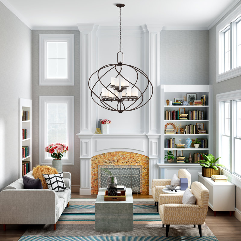 Wallasey 12 - Light Dimmable Chandelier, Olde Bronze