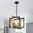 6-Light 15 in. Dimmable Modern Industrial Geometric Candle Style Chandelier with Square Open Frame For Kitchen Island Living Room And Entryway -1841433444