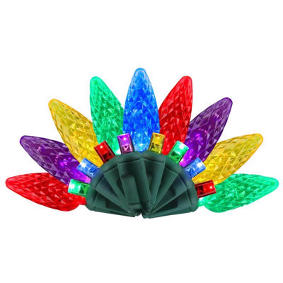 Platinum LED C6 Multicolored Duet 50 ct String Christmas Lights 25 ft.