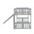 Twin Over Twin Bunk Bed With Slide And Ladder, Gray-1160525718
