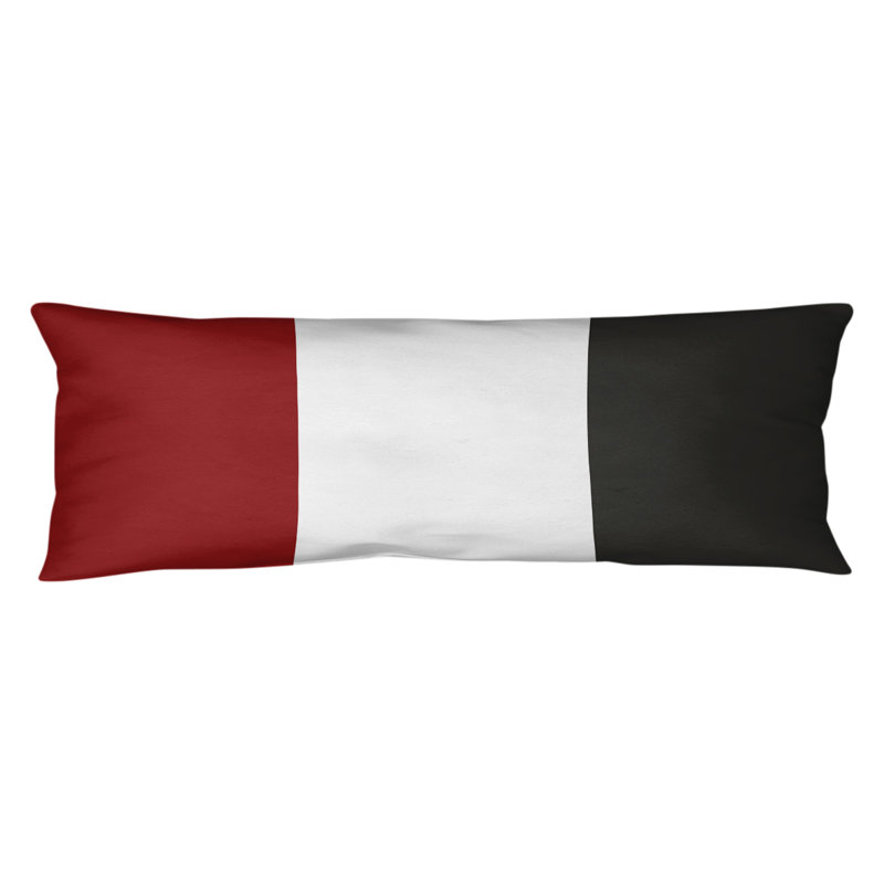 Oreiller de corps en polyester / polyester Arizona Football Stripes, Rouge / Blanc, Abeale