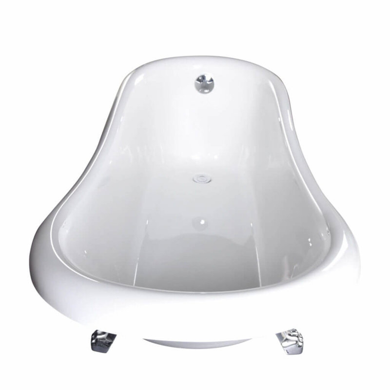 63" x 29" Clawfoot Soaking Bathtub