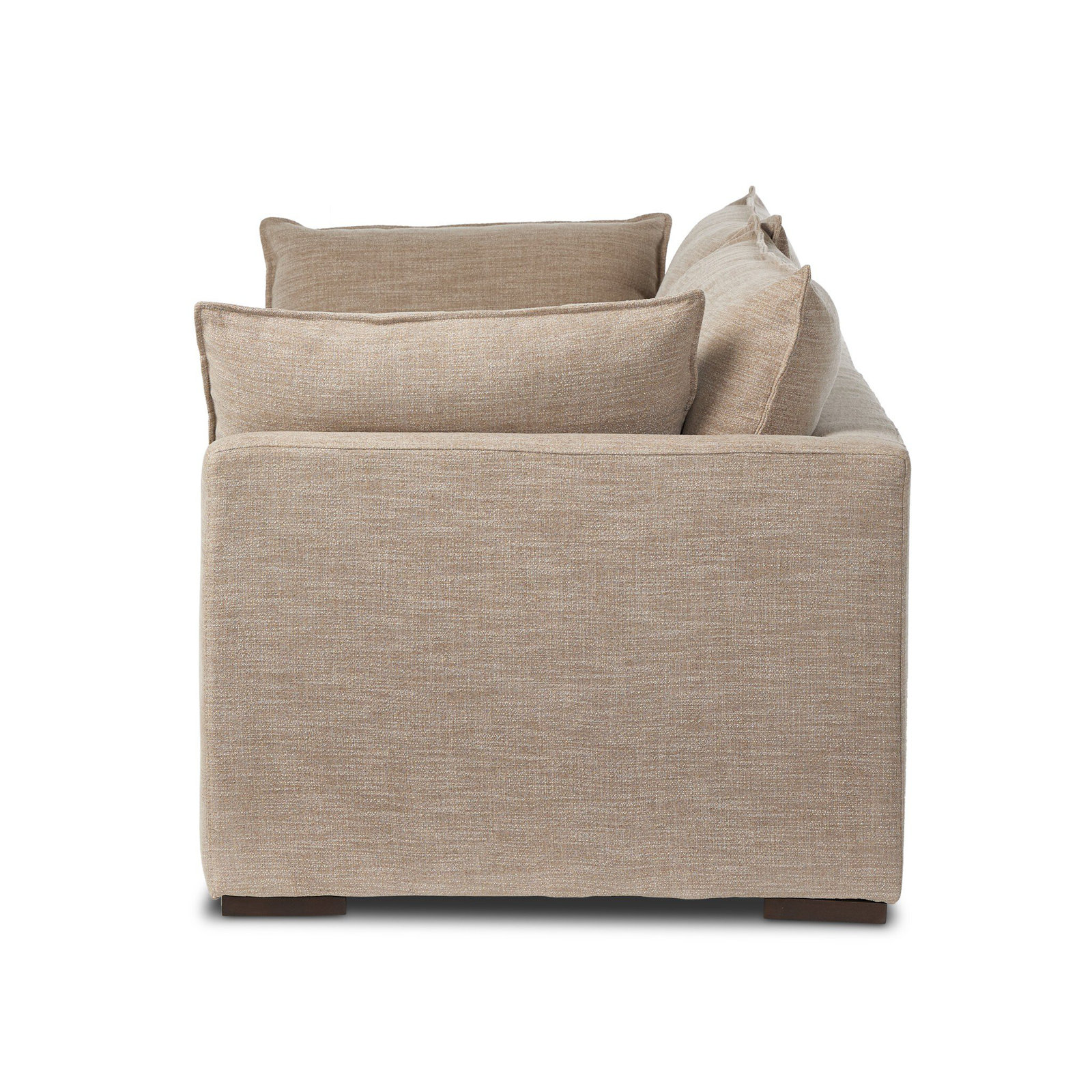 Hestia 108'' Upholstered Sofa, Laken Stone Polyester Blend