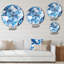 Contemporary Cobalt Tessellations Geometric - Horloge murale géométrique-101236073