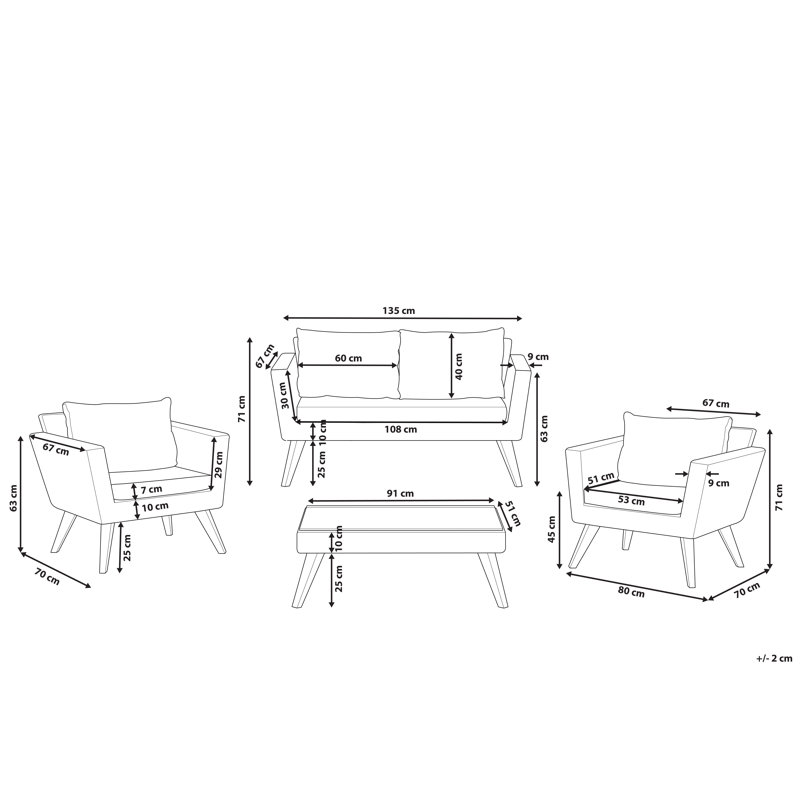Avriana Wicker 4 - Person Garden Lounge Set with Cushions, White