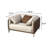 48" Modern Two-Tone Faux Leather Sofa Collection with Flared Arms and Toss Pillows-385499286
