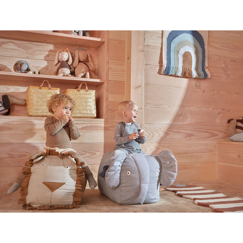 Erik Elephant Small Cotton Bean Bag Chair