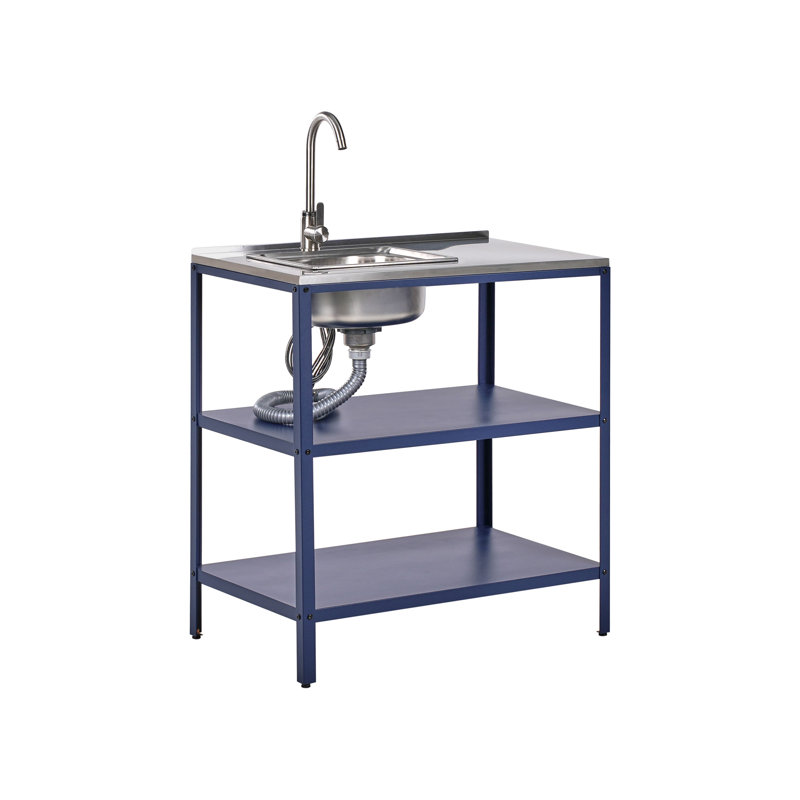 Outdoor Kitchen Island with Sink VILAMA Blue