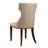 Reine Traditional Vegan Leather Upholstered Beech Wood Dining Side Chair in Cream