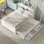 Lit plateforme double avec tête de lit, USB, lit gigogne simple et 3 tiroirs-118039118-118039119