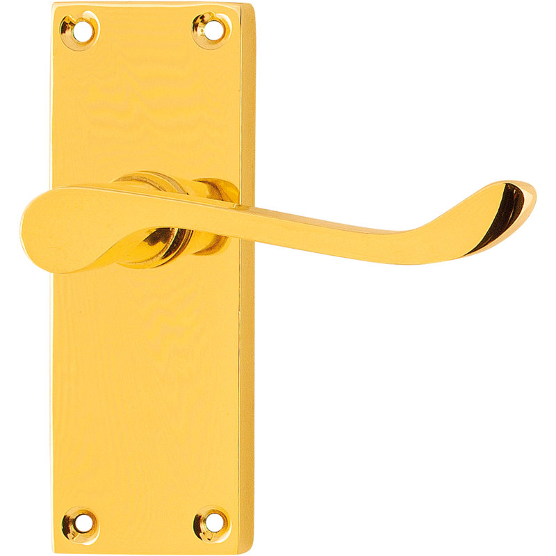 Amaly Passage Right Hand Door Handle, Polished Brass