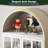 73.6" Arched Metal Storage Display Cabinet with Adjustable Shelves and Glass Doors-1819364783