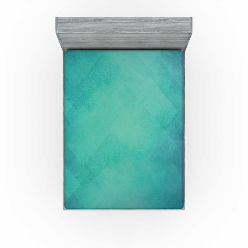 Drap-housse orange Ambesonne, Abstrait bleu turquoise, Drap-housse de taille très grand