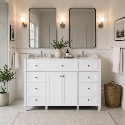 47" Bathroom Vanity Cabinet Only, Freestanding Storage Cabinet with Doors and Drawers for Bathroom
